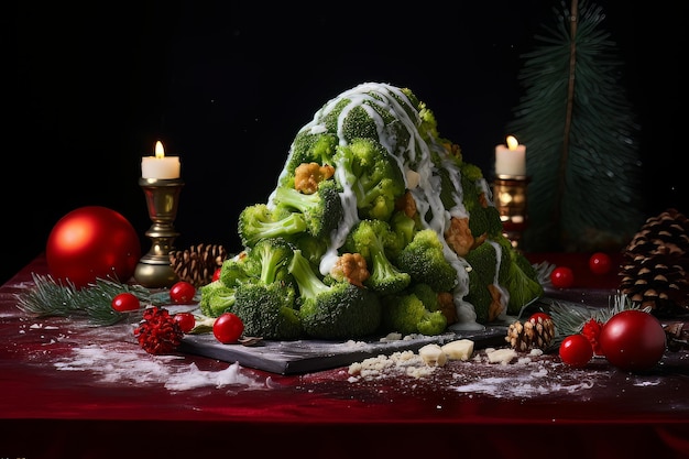 Brócoli césar cena navideña comida foto