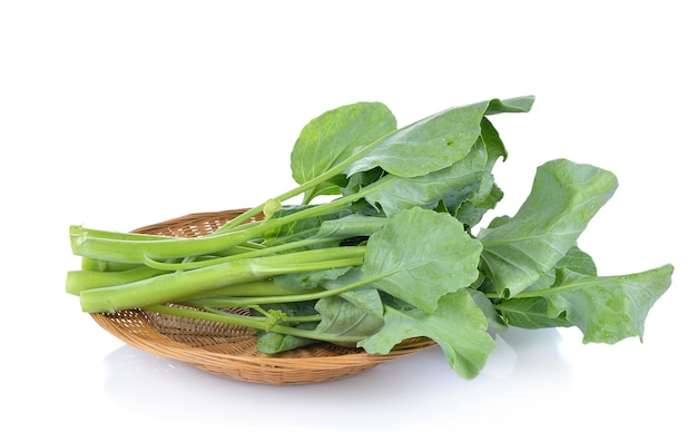 Brócoli chino aislado en blanco