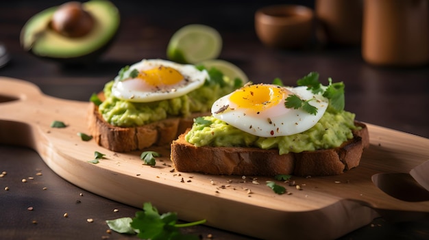 Foto brötchen mit ei und avocado