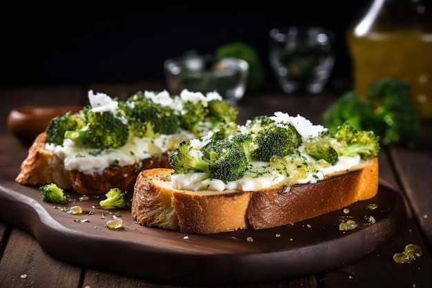 Brokkoli und KnoblauchRicotta-Toast mit heißem Honig Weihnachtsessen Rezept