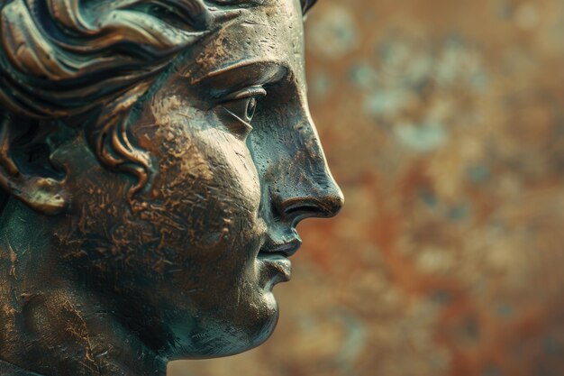 Foto bronze-gipskopie von diana-kopf-göttin-skulptur-profil-schablone