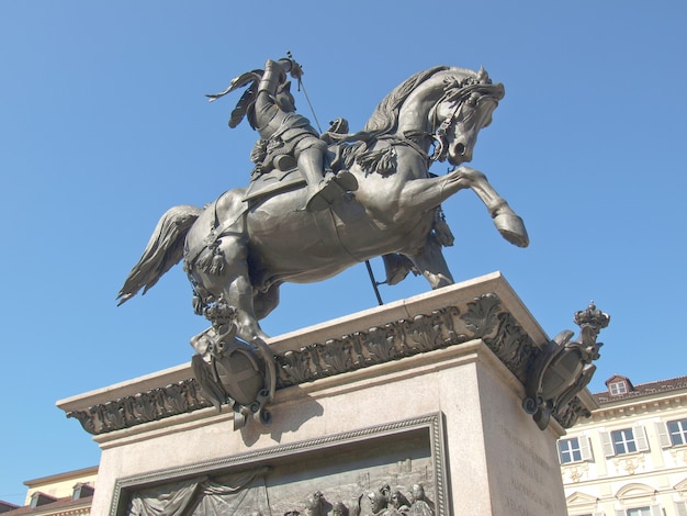 Bronzepferd auf der Piazza San Carlo, Turin