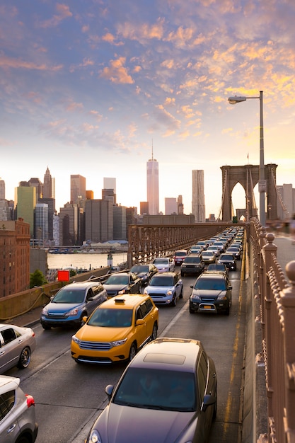 Brooklyn Bridge pôr do sol Nova York Manhattan