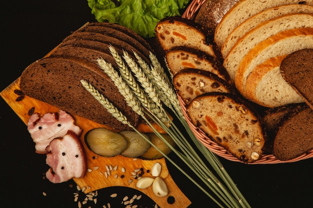 Brot in der Innenfotografie für den Hintergrund