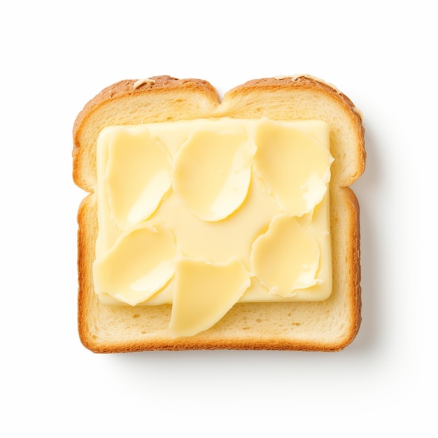 Foto brot mit butter auf isoliertem weißen hintergrund
