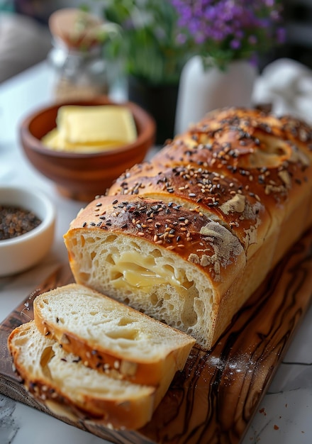 Brot mit Butter und Samen