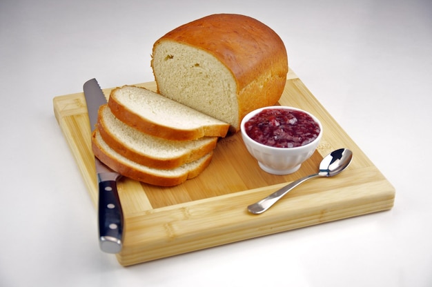 Foto brot mit erdbeermarmelade