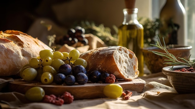 Brot nach mediterraner Art mit Oliven