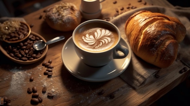 Brot und frischer Kaffee Frühstück