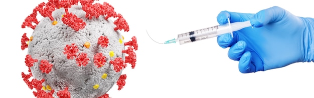 Brote de coronavirus. Concepto de protección contra virus epidémicos.
