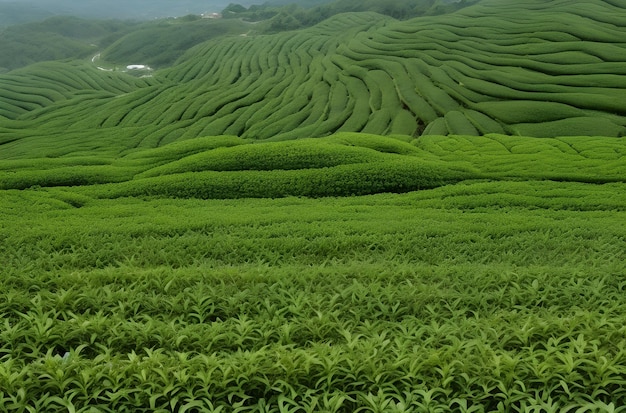 brote de té verde y hojas planta de té verde