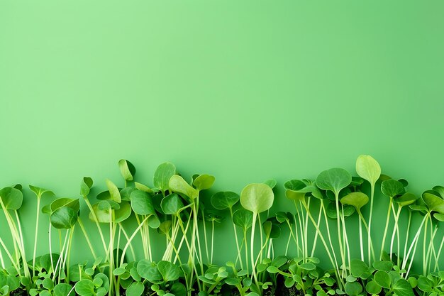 Brotes verdes jóvenes Microgreens en fondo aislado