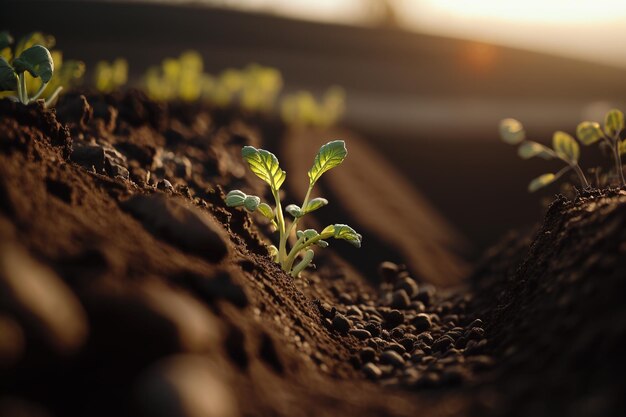 Broto ou muda eco natureza firme ecologia saudável orgânica e alimentos frescos de fazenda Micro verdes Sementes germinadas orgânicas frescas