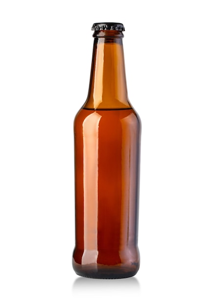 Brown-Bierflasche getrennt auf Weiß mit Beschneidungspfad