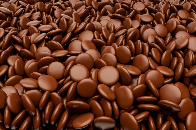 Brown Chocolate Candy Milchschokolade überzogene Süßigkeiten 3D-Darstellung