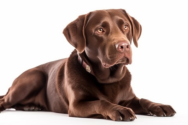 Brown_Labrador_Retriever_dog_aislado_en_el_dorso_blanco