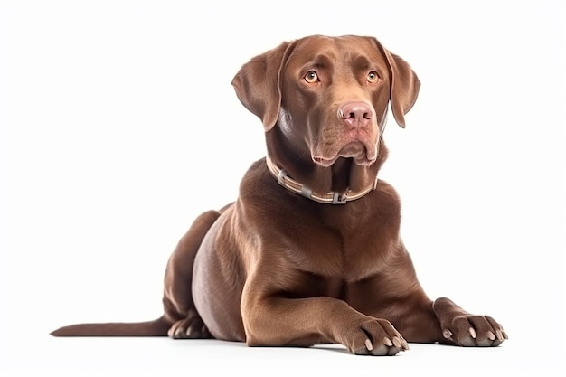 Brown_Labrador_Retriever_dog_aislado_en_el_dorso_blanco