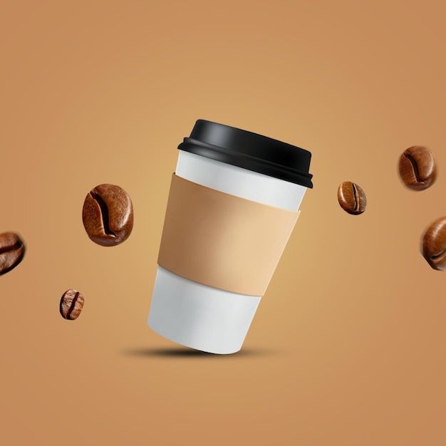 Brown Premium Coffee Cup Promotion Kaffeetasse Hintergrund