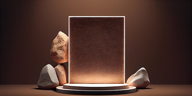 Brown Stone Product Background Stand auf Werbedisplay