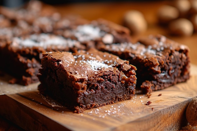 Brownie artesiano com amendoim e açúcar