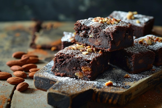 Foto brownie artesiano com amendoim e açúcar