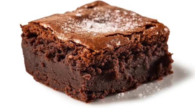 Foto un brownie con azúcar en polvo