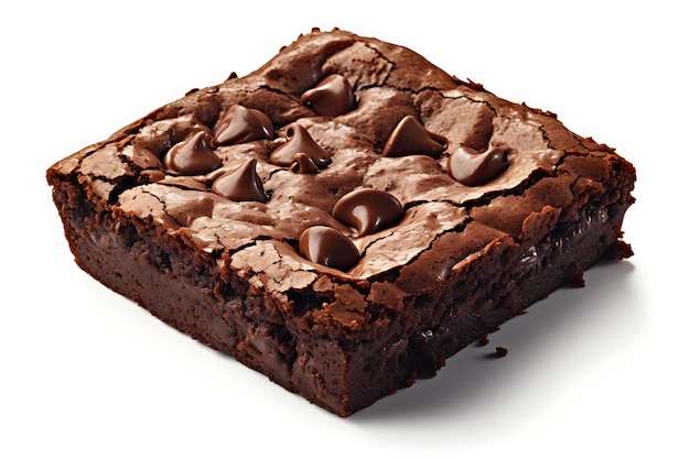 El brownie de chocolate aislado en capas alfa png