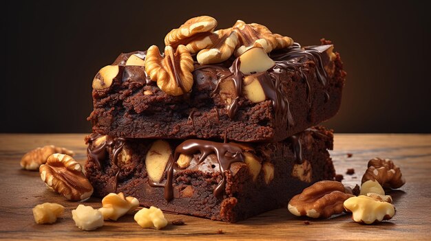 Brownie de chocolate con nueces Generativo Ai