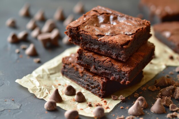 Foto brownie de chocolate doce de perto