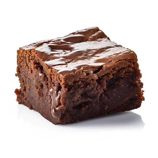 Un brownie con un glaseado de chocolate encima