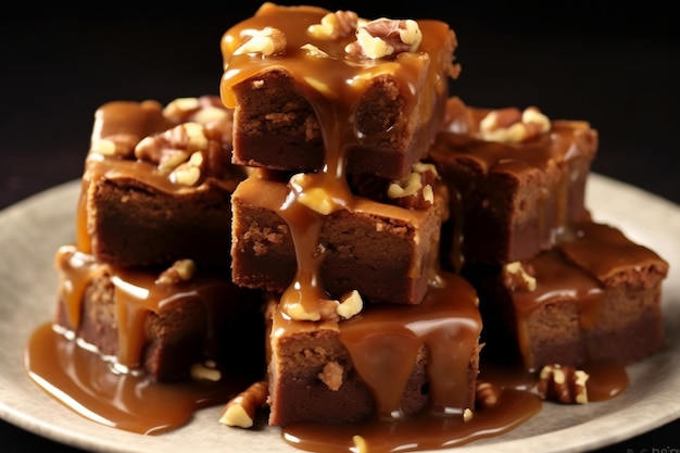 Brownies de caramelo infundidos con nueces de IA