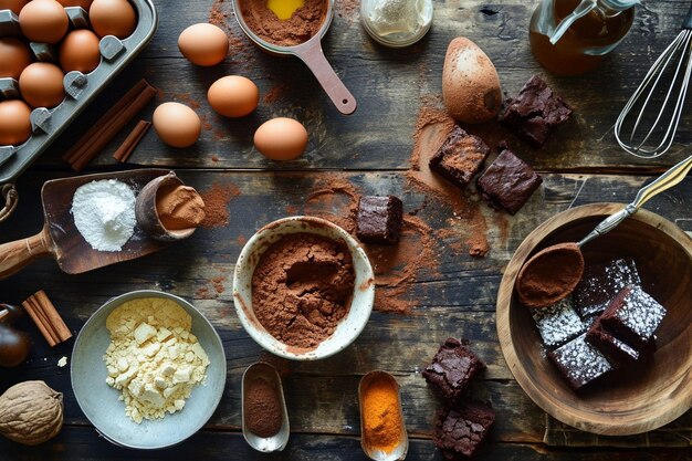 Foto brownies caseiros com ingredientes