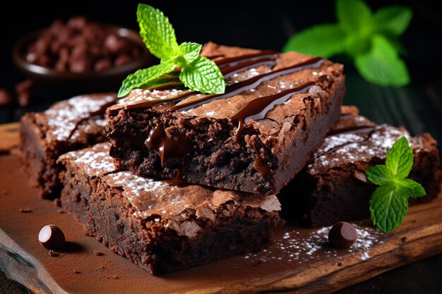 Brownies caseiros ideia de receita de comida gráfica