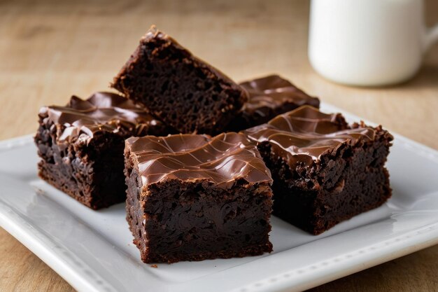 Foto los brownies de chocolate decadentes