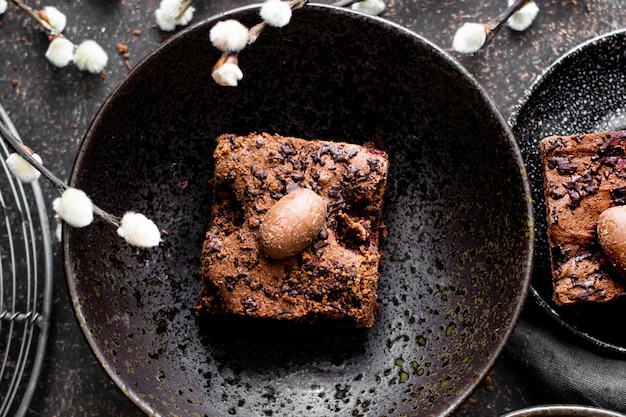 Brownies de chocolate caseiros recém-assados