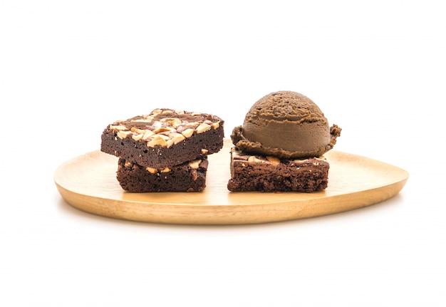 brownies de chocolate com sorvete de chocolate