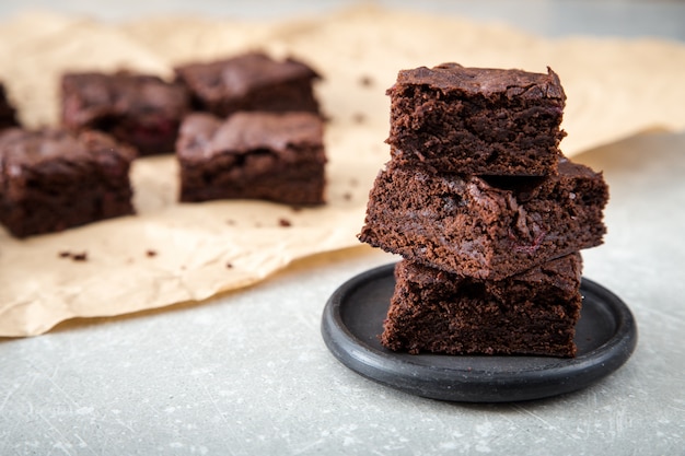 Brownies De Chocolate Delicioso Caseiro. Bolo de chocolate