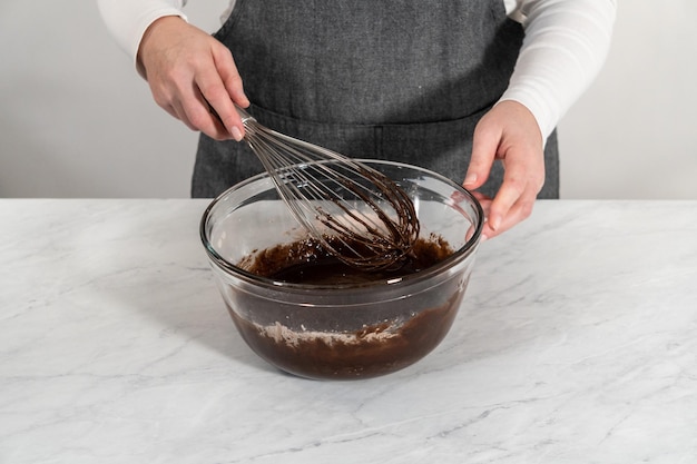 Brownies de hortelã-pimenta de uma mistura de caixa