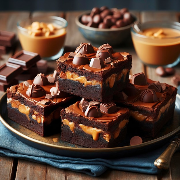 Brownies con mantequilla de maní y gotas de chocolate