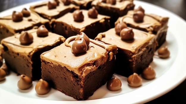 Foto brownies de proteínas de garbanzo