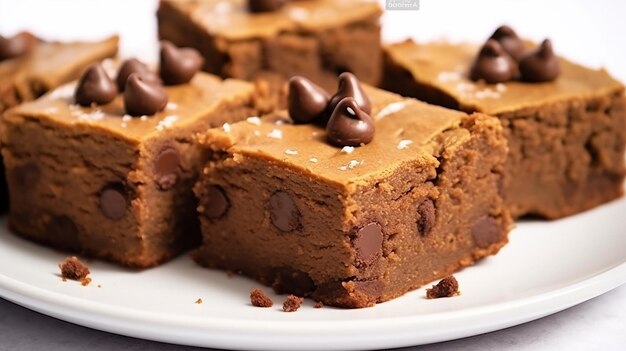 Foto brownies de proteínas de garbanzo