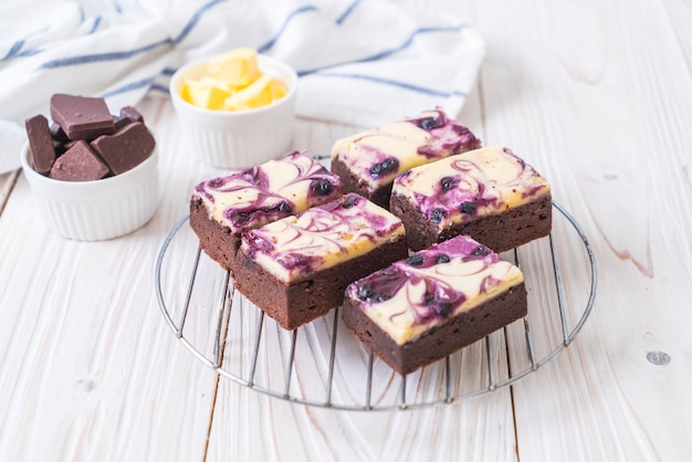 brownies de queso de arándano