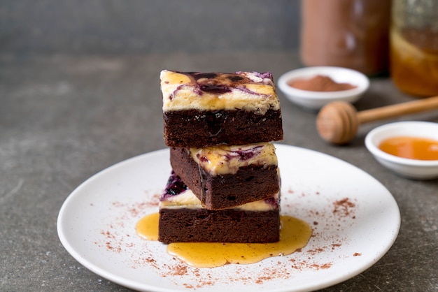 brownies de queso de arándano