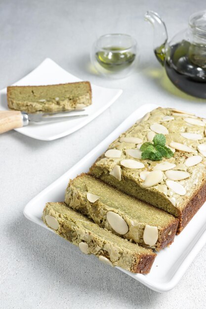 Brownis matcha chá verde ou brownies matcha bolo de chá verde