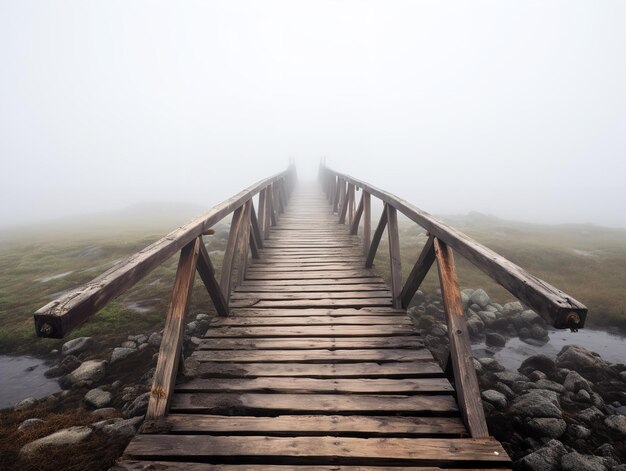 Brücke, die zwei Ufer verbindet Einheit und Passage isoliert auf weißem Hintergrund KI generiert