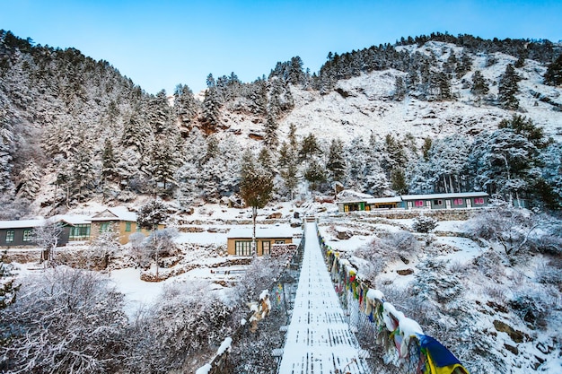 Brücke in der Everest-Region in Nepal