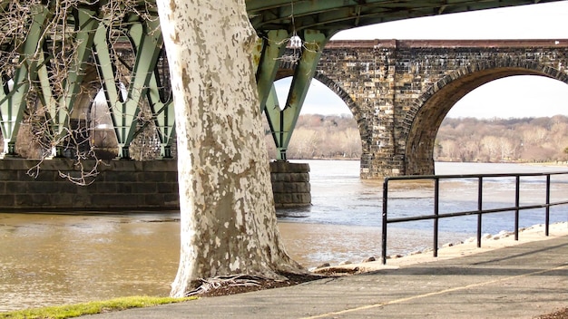 Foto brücke über den fluss