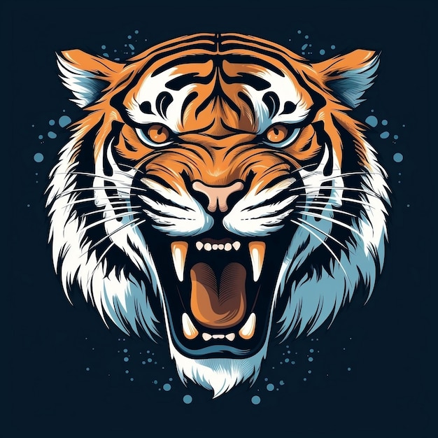 Brüllende Tigerkopf-Vektorillustration