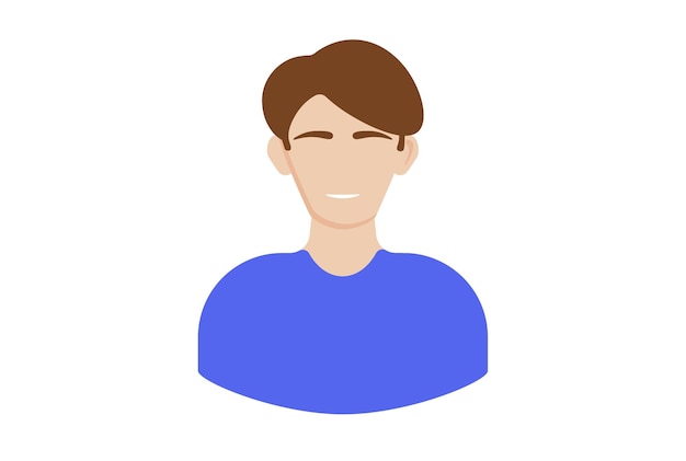 Brünette in einem blauen Hemd Avatar-Symbol Charakter Web-Symbol Person App-Zeichen