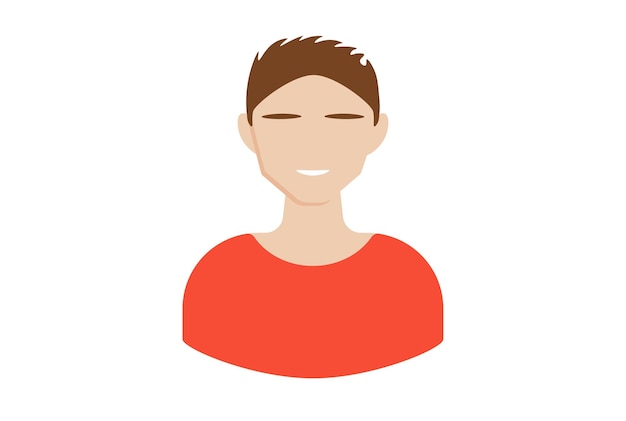 Brünette in einem roten Hemd Avatar-Symbol Charakter Web-Symbol Person App-Zeichen